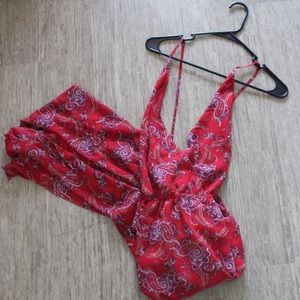 Paisley Pattern Red Sun Dress